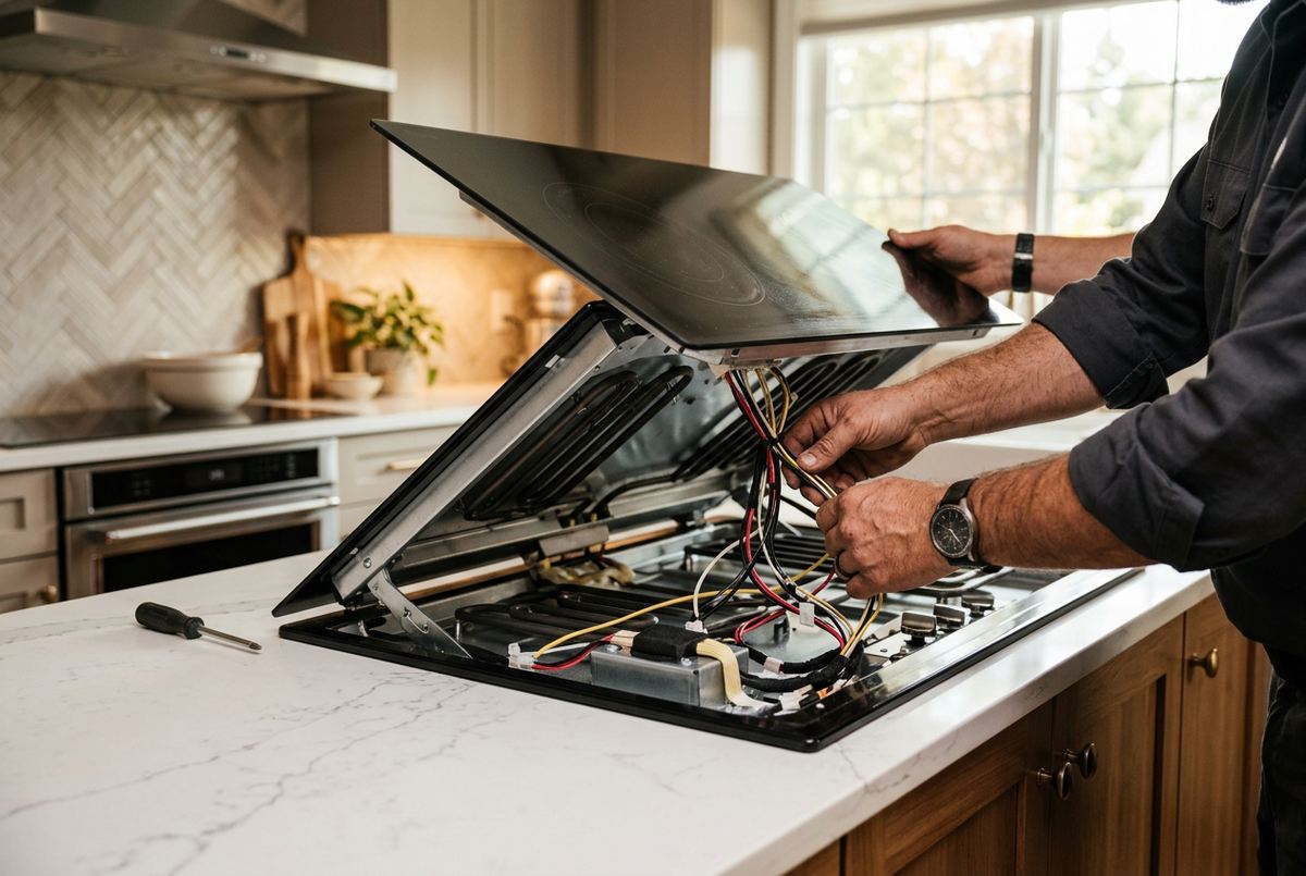 Cooktop Repair technician at work