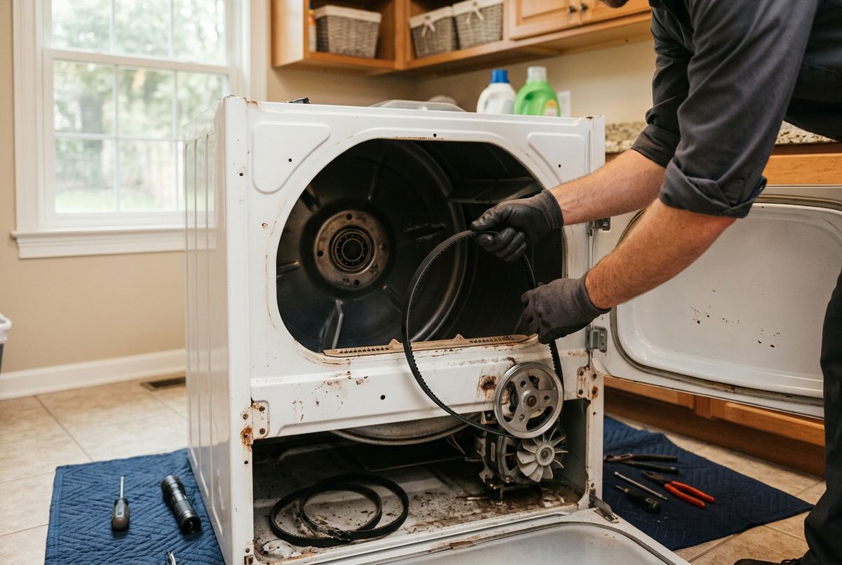 Dryer Repair technician at work