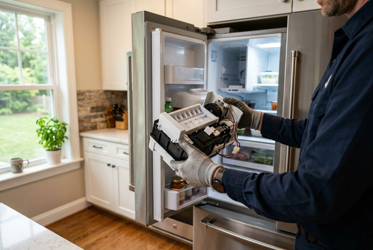 Ice Maker Repair technician at work