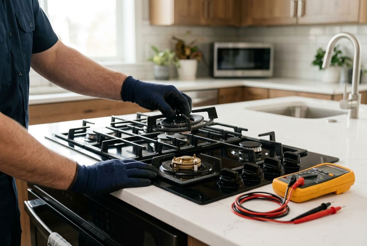 Stove & Range Repair technician at work